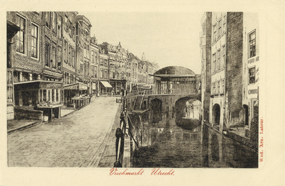 1527 Gezicht op de Vismarkt te Utrecht met de Kalisbrug over de Oudegracht uit het noorden.01-01-1902-31-12-1905